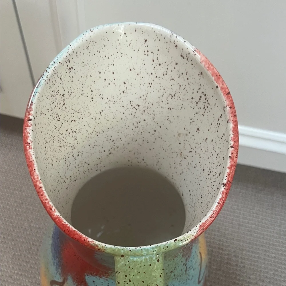 Colorful Abstract Ceramic Pitcher - Picture 2 of 5